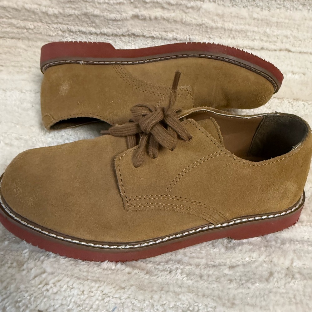 Sperry boys Brown Suede Oxfords with Red Soles